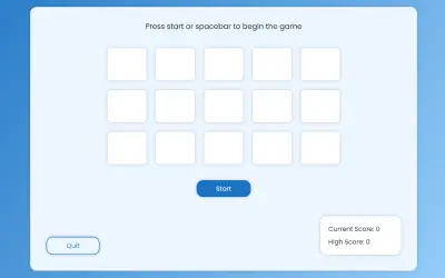memory game portfolio project